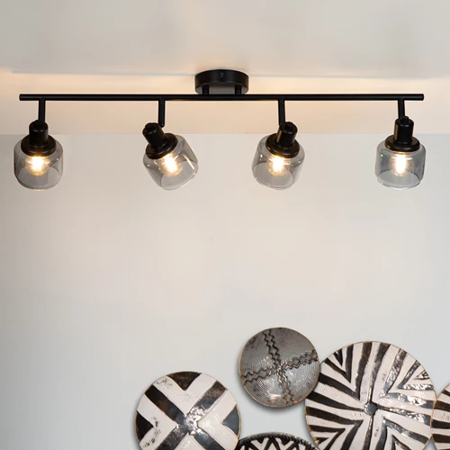 Lucide BJORN - Spot plafond - 4xE14 - Noir - ambiance 2